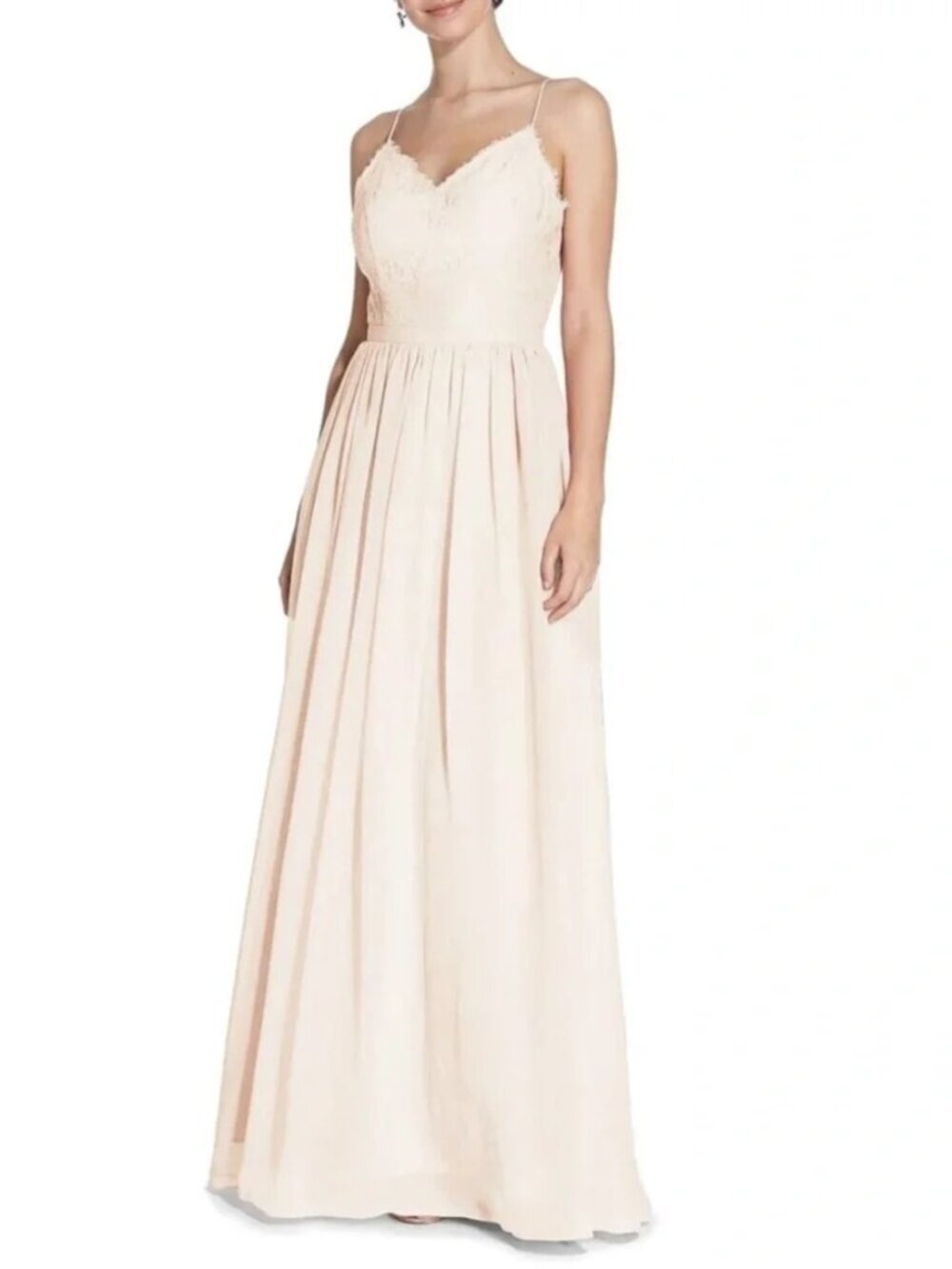 Weddington Way Jocelyn Champagne Lace Chiffon Gown Sz 2 Prom Wedding